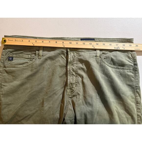 Adriano Goldschmied Graduate Pants Men's 38x34 Olive Green Tailored Leg Stretch - Picture 7 of 13